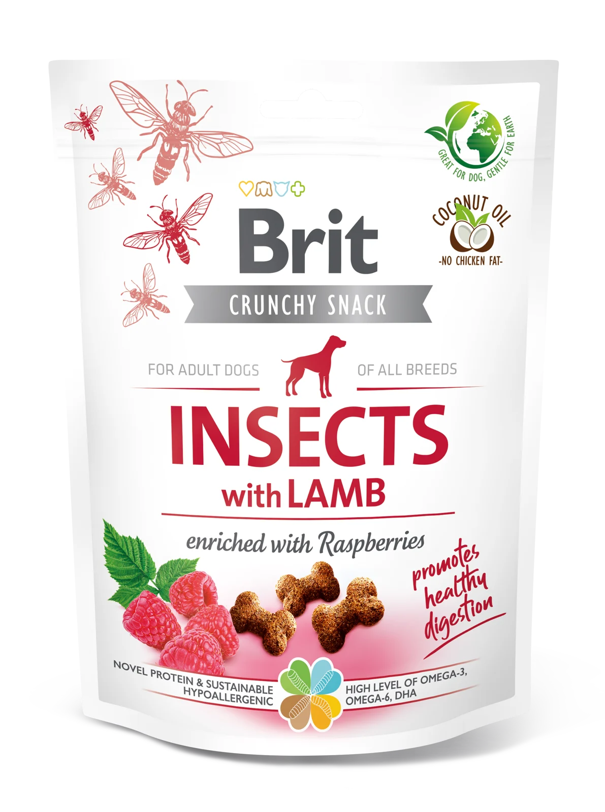 Brit Care Crunchy Insect & Lamb z malinami – przysmak dla psa 200g