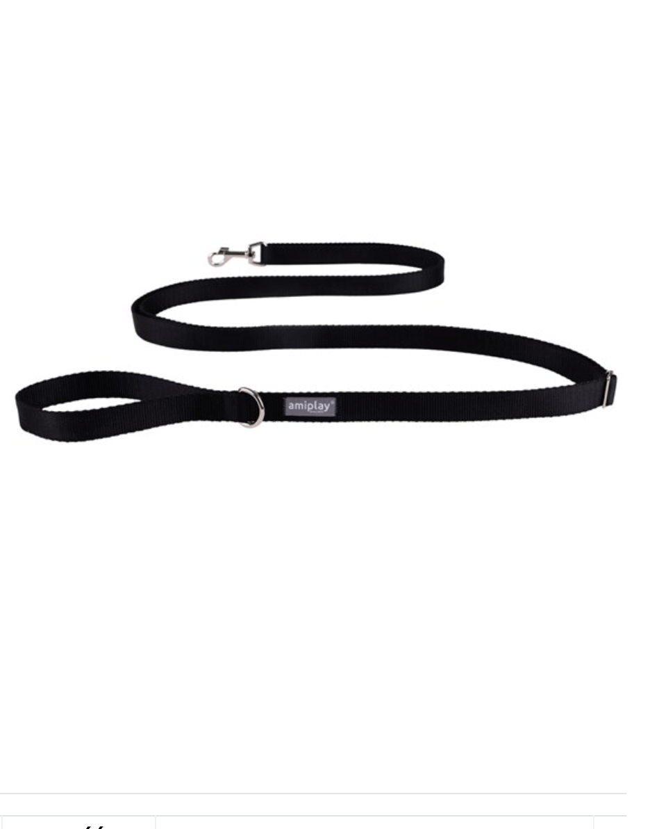 Smycz dla psa Regulowana Amiplay Easy Fix w kolorze czarnym 160–300 cm