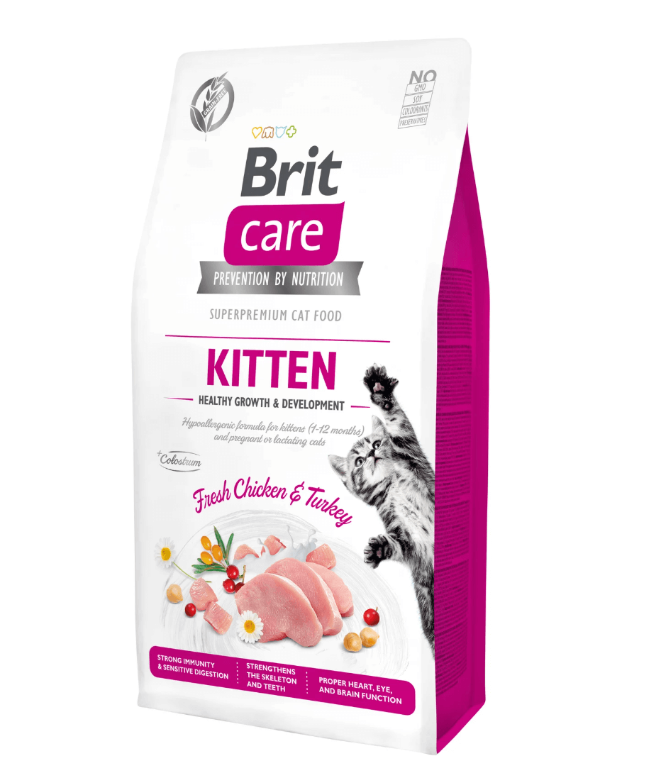 Brit Care Cat Kitten – kurczak i indyk, zdrowy rozwój bez zbóż