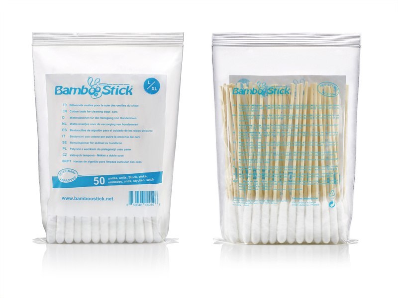 BambooStick Patyczki do Uszu Psa L/XL – 50 szt. BIO