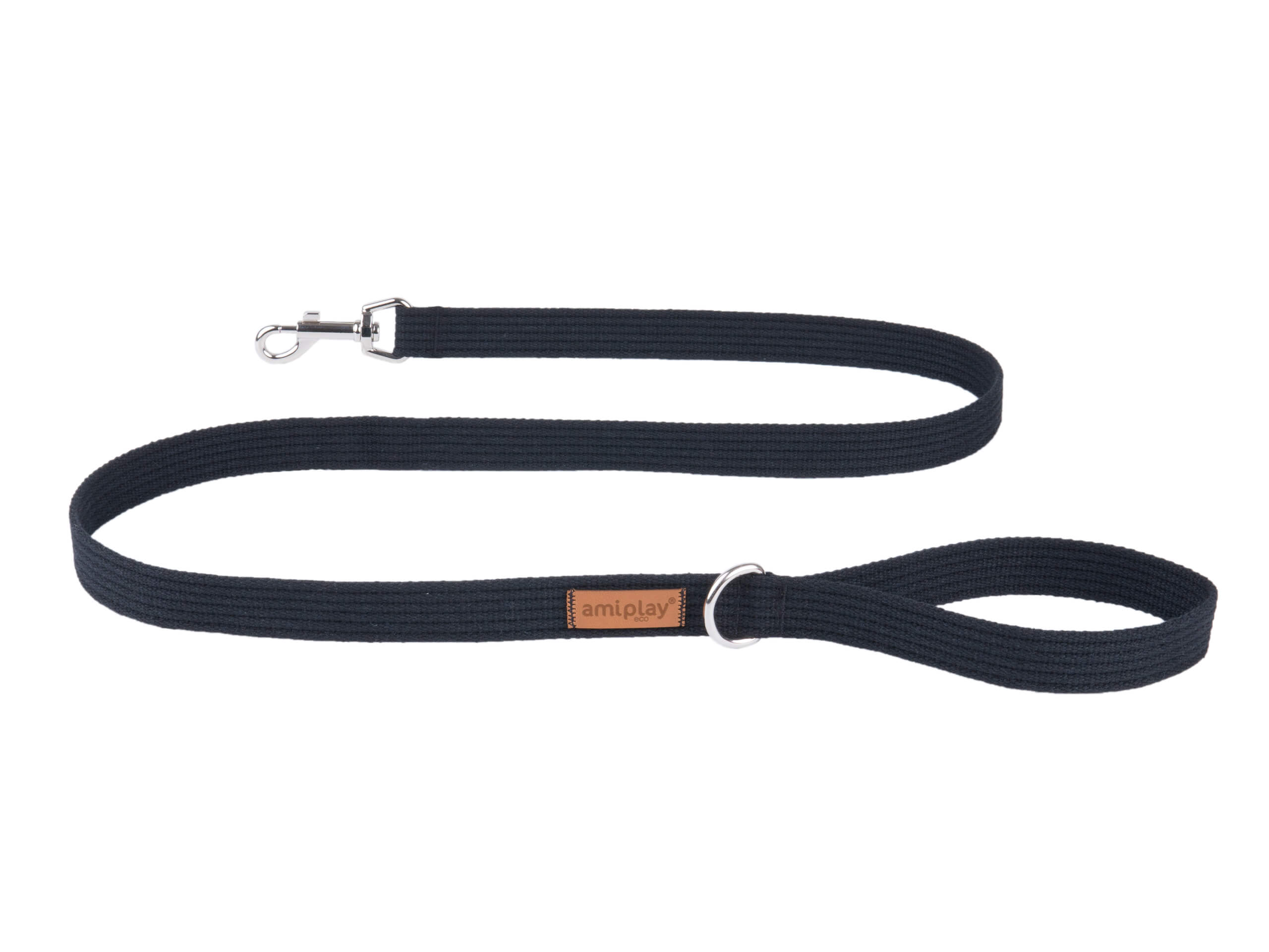Smycz Cotton Czarny – 140 cm, rozmiary S–XL dla psa