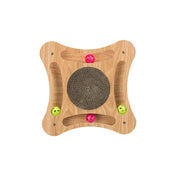 Drapak kartonowy z ramą drewnianą i piłkami 35×35 cm