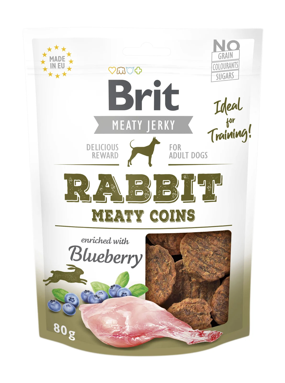 Brit Jerky Rabbit Meaty Coins – 85% mięsa z królika i kurczaka