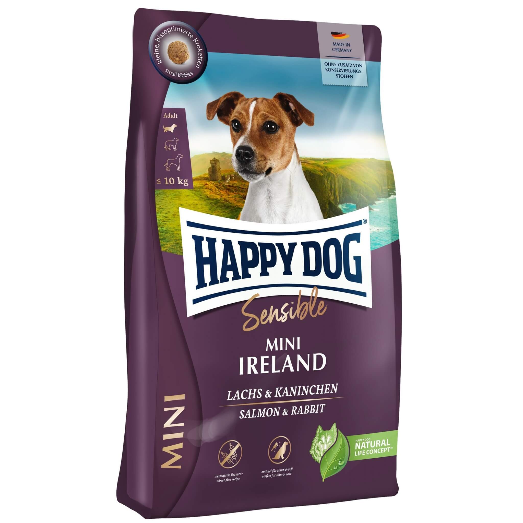 Happy Dog Mini Ireland – łosoś i królik dla małych psów