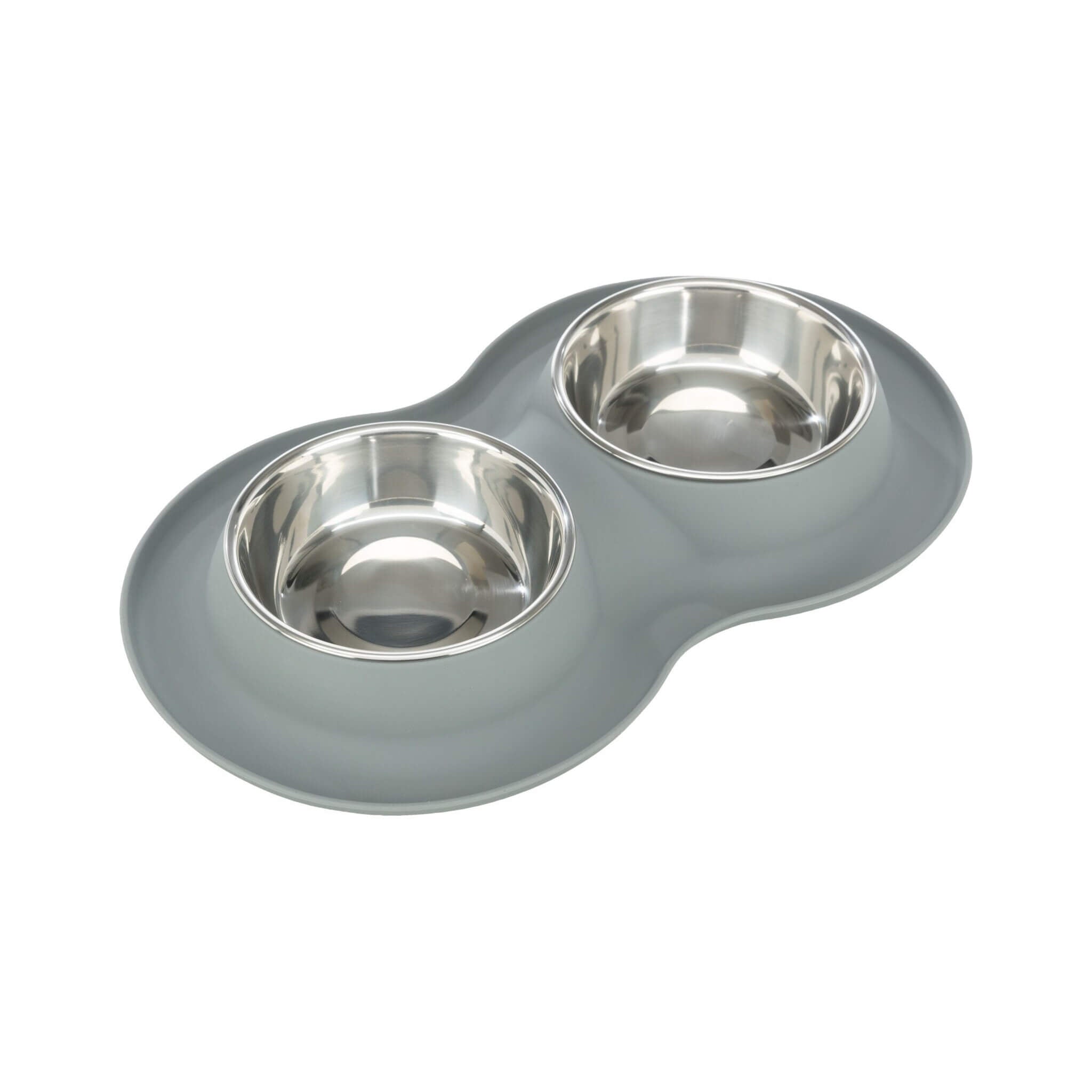 Zestaw misek silikonowo-stalowych 2×0,4 l dla psa/kota